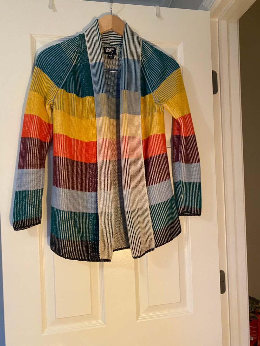 RARE Land's End Multicolor Open Cardigan Drifter size small